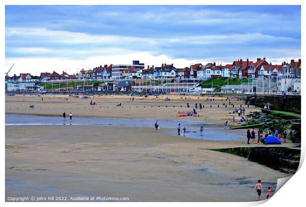 South beach and seafront, Bridlington, Yorkshire, UK. Print by john hill