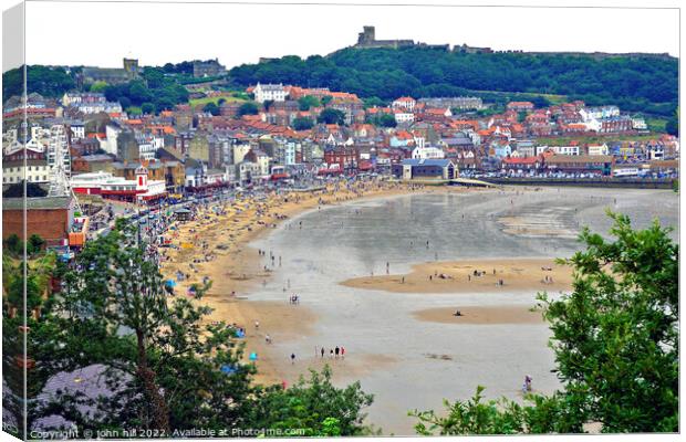 Scarborough South beach at low tide, North Yorkshire, UK. Canvas Print by john hill