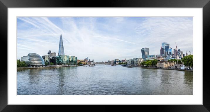 London waterfront panorama Framed Mounted Print by Jason Wells