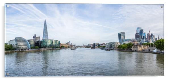 London waterfront panorama Acrylic by Jason Wells