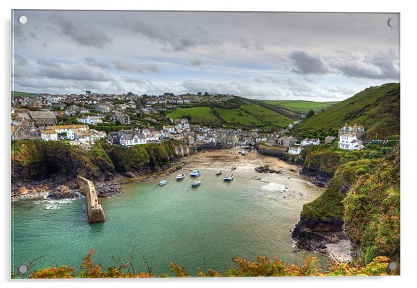 Port Isaac Harbour Acrylic by David Wilkins