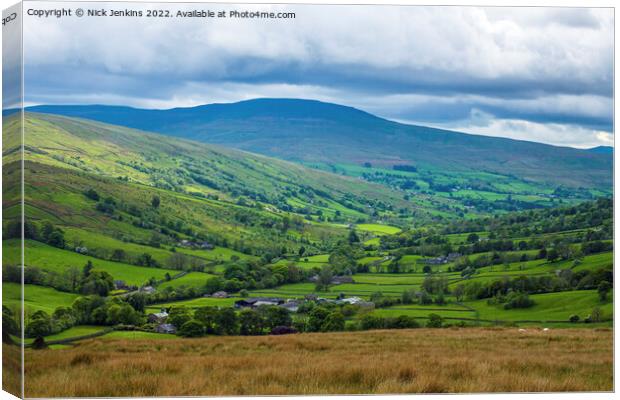 Looking Down Dentdale in Cumbria  Canvas Print by Nick Jenkins