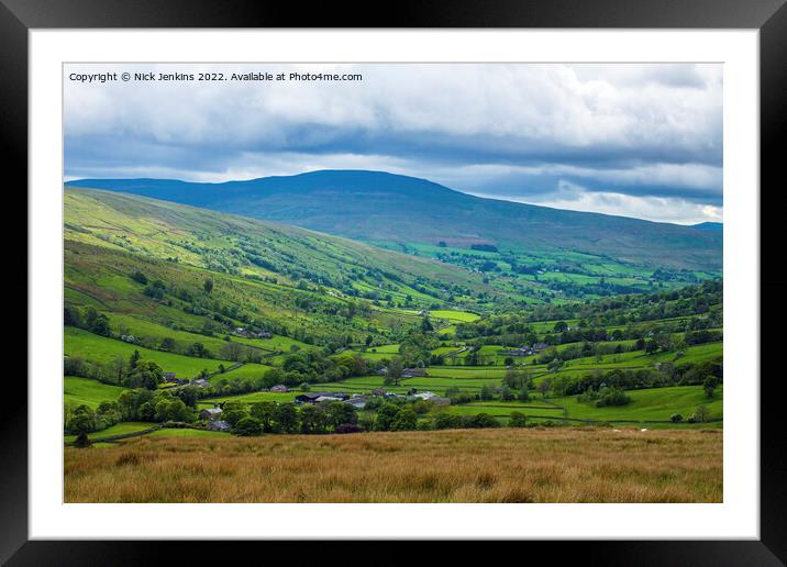 Looking Down Dentdale in Cumbria  Framed Mounted Print by Nick Jenkins