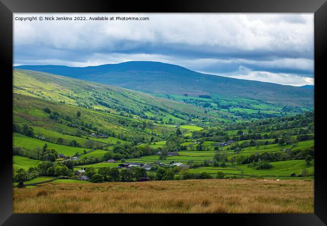 Looking Down Dentdale in Cumbria  Framed Print by Nick Jenkins