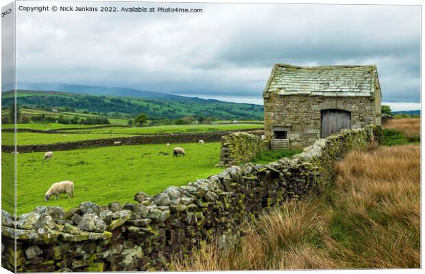 Stone Barn in Forest of Bowland  Canvas Print by Nick Jenkins