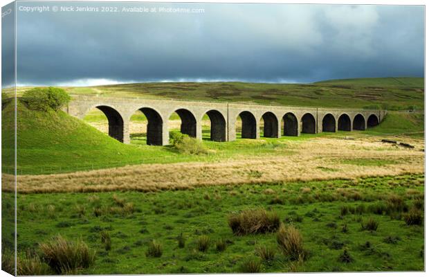 Garsdale Railway Viaduct Cumbria  Canvas Print by Nick Jenkins