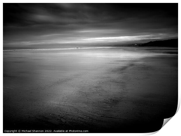 Filey beach, early morning abstract Print by Michael Shannon
