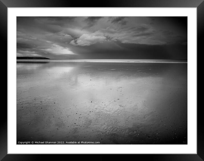 Filey Beach, early in the morning.  Framed Mounted Print by Michael Shannon
