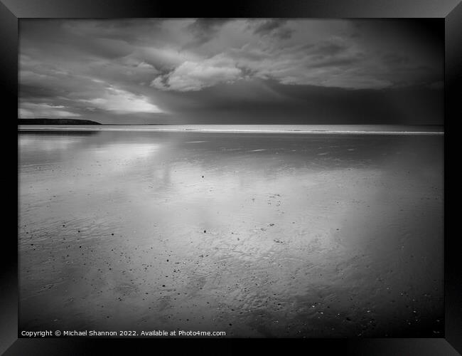 Filey Beach, early in the morning.  Framed Print by Michael Shannon