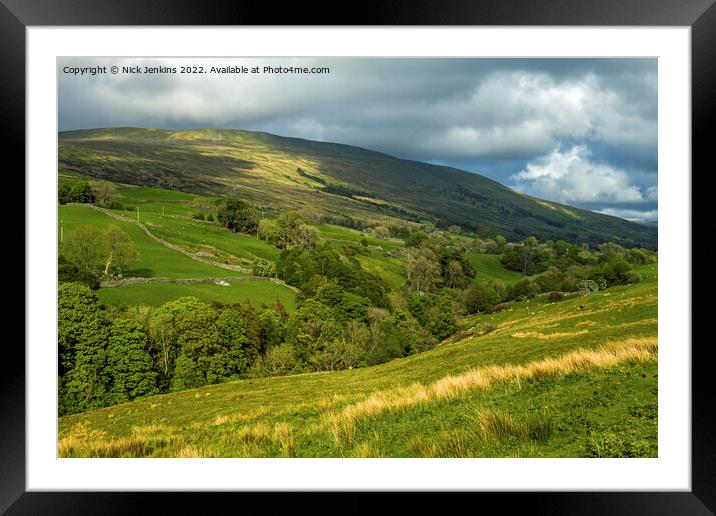 Howgill Fells near Sedbergh Cumbria Framed Mounted Print by Nick Jenkins