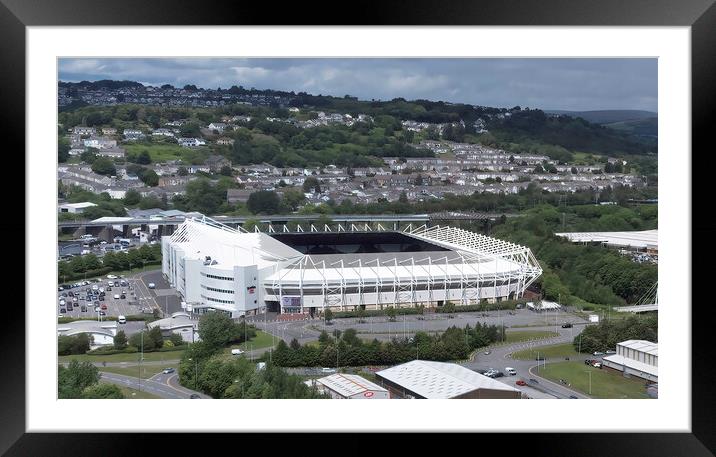 The Liberty Stadium in Swansea. Framed Mounted Print by Leighton Collins