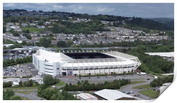 The Liberty Stadium in Swansea. Print by Leighton Collins