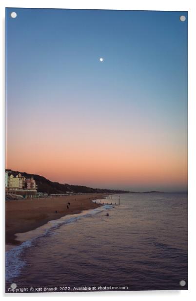 Boscombe beach during sunset Acrylic by KB Photo