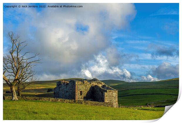 Deserted Barn at Artlegarth in Cumbria  Print by Nick Jenkins