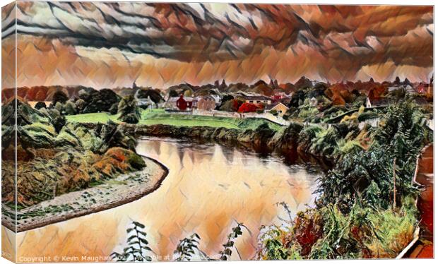 The River Tweed At Coldstream (Digital Art) Canvas Print by Kevin Maughan