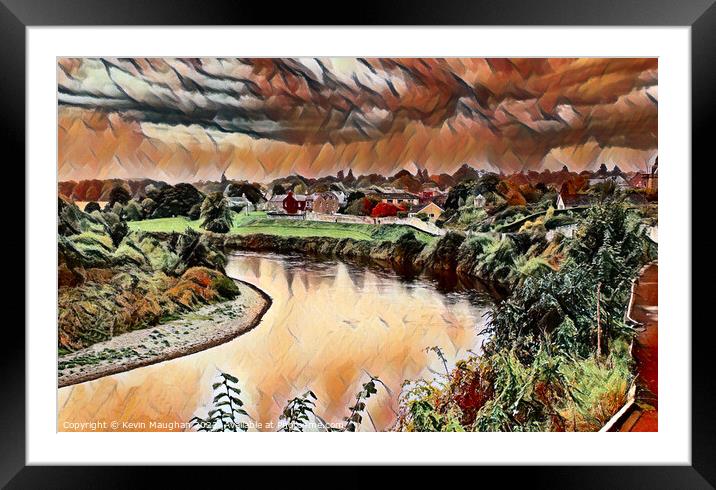 The River Tweed At Coldstream (Digital Art) Framed Mounted Print by Kevin Maughan