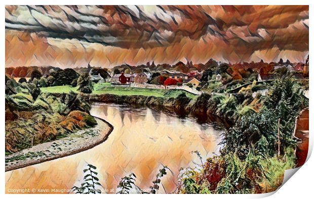 The River Tweed At Coldstream (Digital Art) Print by Kevin Maughan