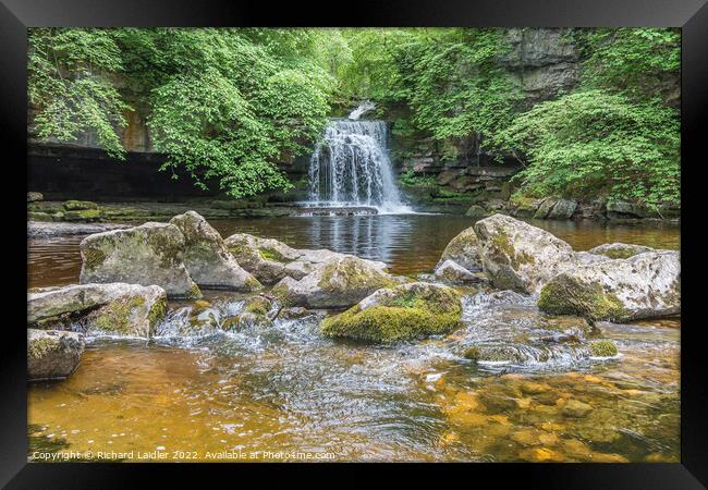 Cauldron Force Waterfall, West Burton, Wensleydale, Yorkshire Dales Framed Print by Richard Laidler