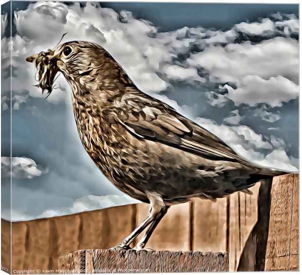 Bird Resting (Digital Art) Canvas Print by Kevin Maughan