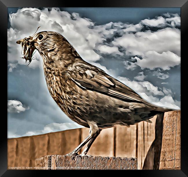 Bird Resting (Digital Art) Framed Print by Kevin Maughan