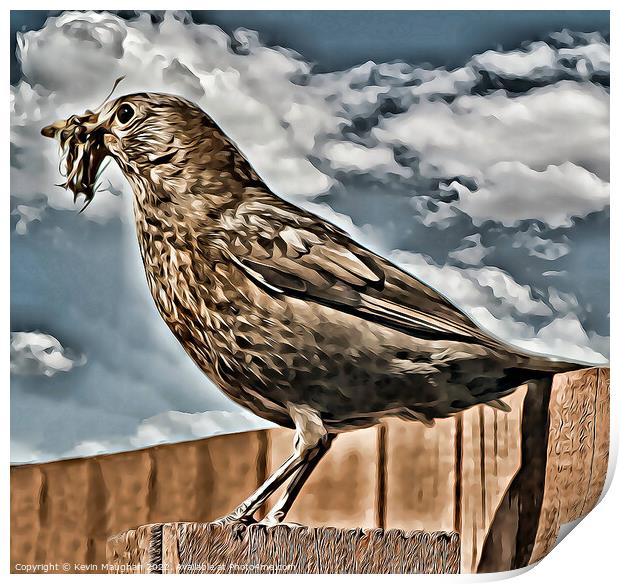 Bird Resting (Digital Art) Print by Kevin Maughan