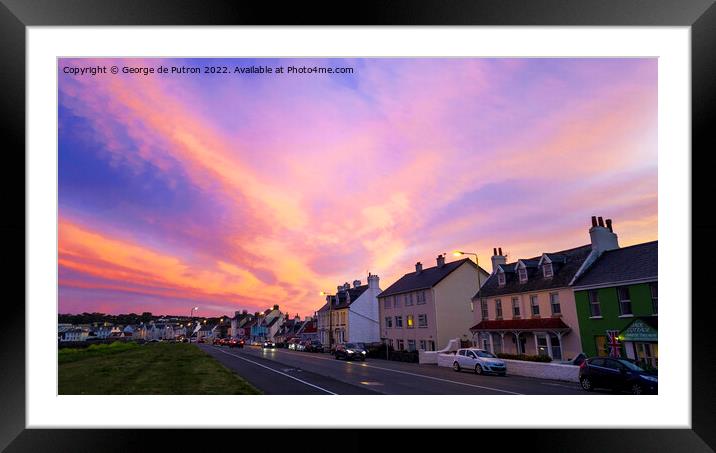 Sunset along Les Banques in Guernsey Framed Mounted Print by George de Putron