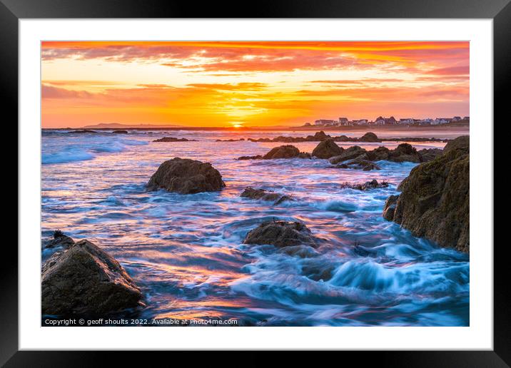 Sunset at Rhosneigr Framed Mounted Print by geoff shoults