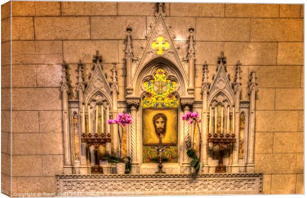 Altar Of The Holy Face St Patrick's Cathedral NY  Canvas Print by David Pyatt