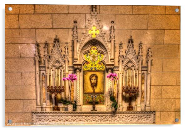 Altar Of The Holy Face St Patrick's Cathedral NY  Acrylic by David Pyatt
