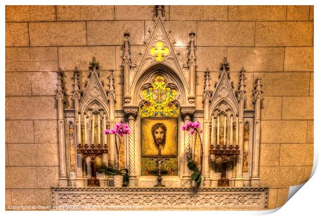 Altar Of The Holy Face St Patrick's Cathedral NY  Print by David Pyatt