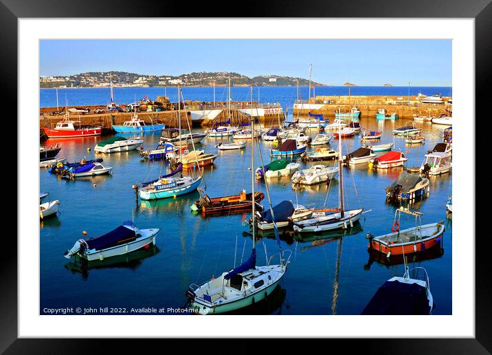 Torbay and Harbour, Paignton, Devon. UK. Framed Mounted Print by john hill