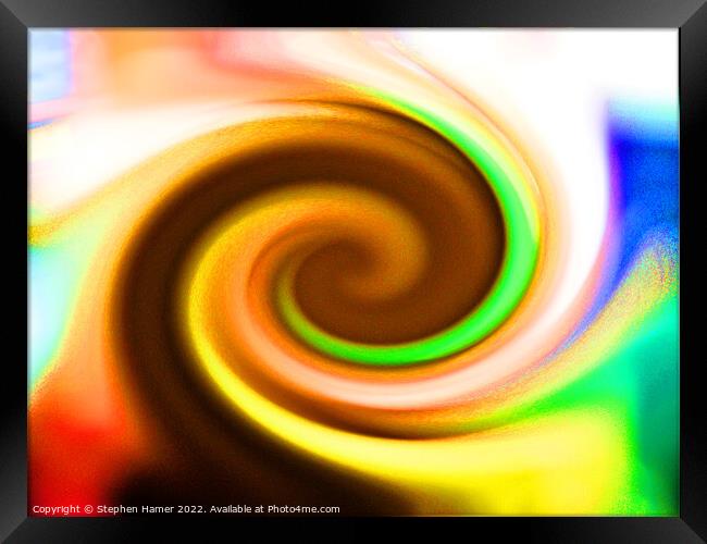 Radiant Rainbow Swirl Framed Print by Stephen Hamer