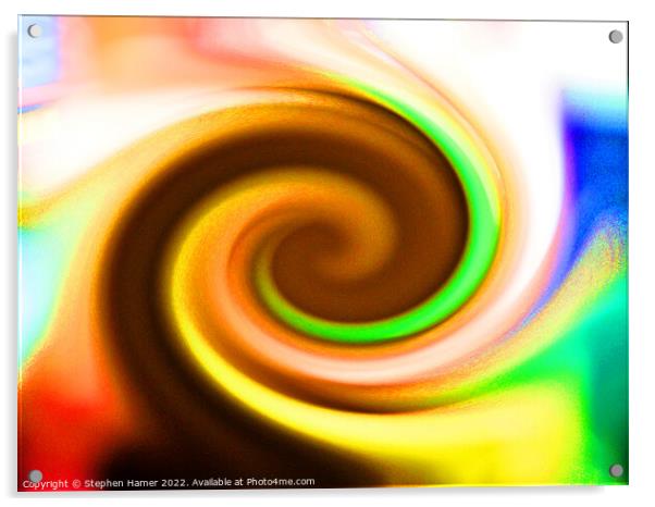 Radiant Rainbow Swirl Acrylic by Stephen Hamer