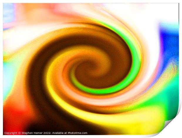 Radiant Rainbow Swirl Print by Stephen Hamer