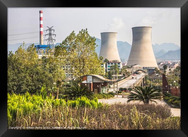 Chinese Electricity Power Plant Guizhou China Framed Print by William Perry