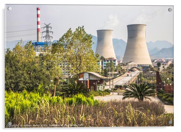 Chinese Electricity Power Plant Guizhou China Acrylic by William Perry