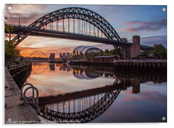 Tyne Bridge reflections Acrylic by Richard Perks