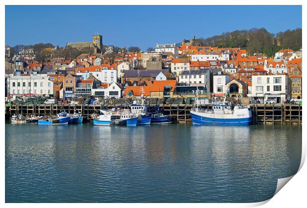 Scarborough Harbour and Old Town Print by Darren Galpin