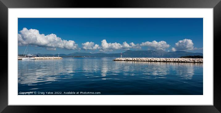 Corfu Town Small Harbour Greece Framed Mounted Print by Craig Yates