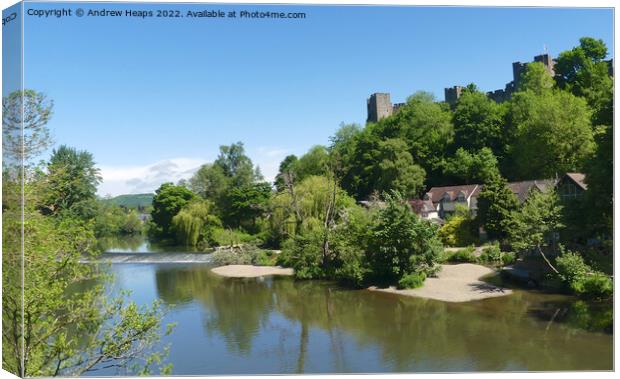 Ludlow castle on summers day Canvas Print by Andrew Heaps