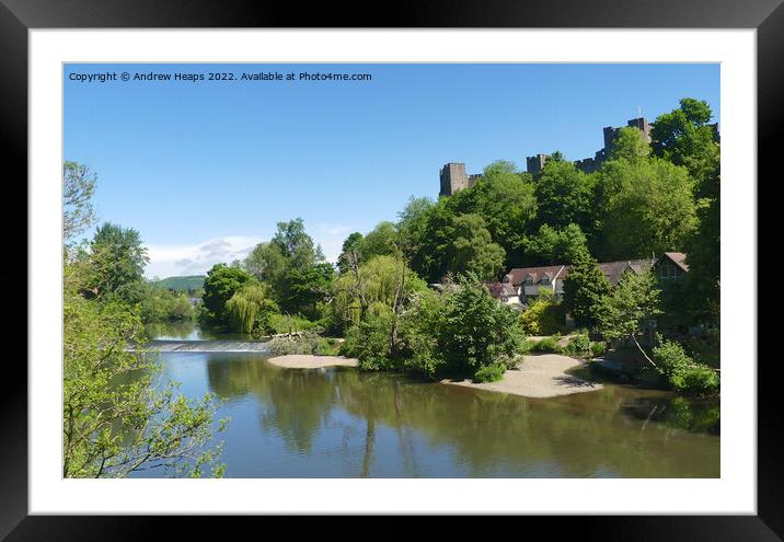 Ludlow castle on summers day Framed Mounted Print by Andrew Heaps