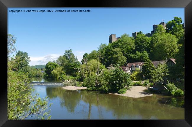 Ludlow castle on summers day Framed Print by Andrew Heaps