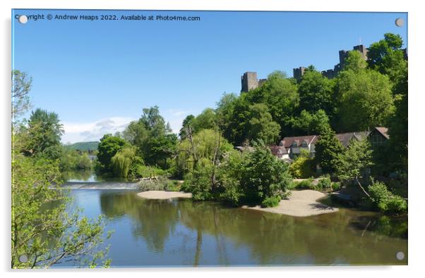 Ludlow castle on summers day Acrylic by Andrew Heaps