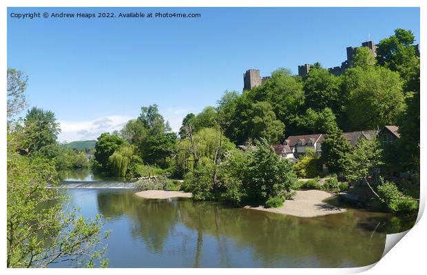 Ludlow castle on summers day Print by Andrew Heaps