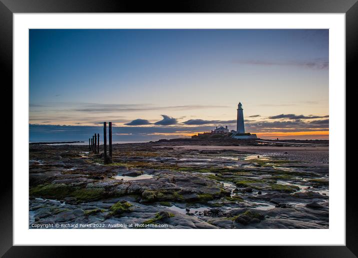 Rockpools at St Mary`s Lighthouse Framed Mounted Print by Richard Perks
