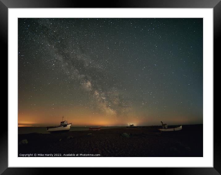 Dungeness plains beneath the Milky Way Framed Mounted Print by Mike Hardy