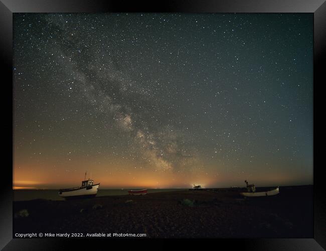 Dungeness plains beneath the Milky Way Framed Print by Mike Hardy