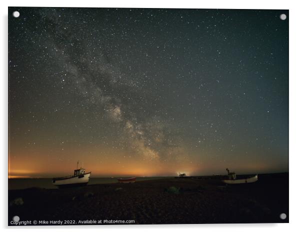 Dungeness plains beneath the Milky Way Acrylic by Mike Hardy