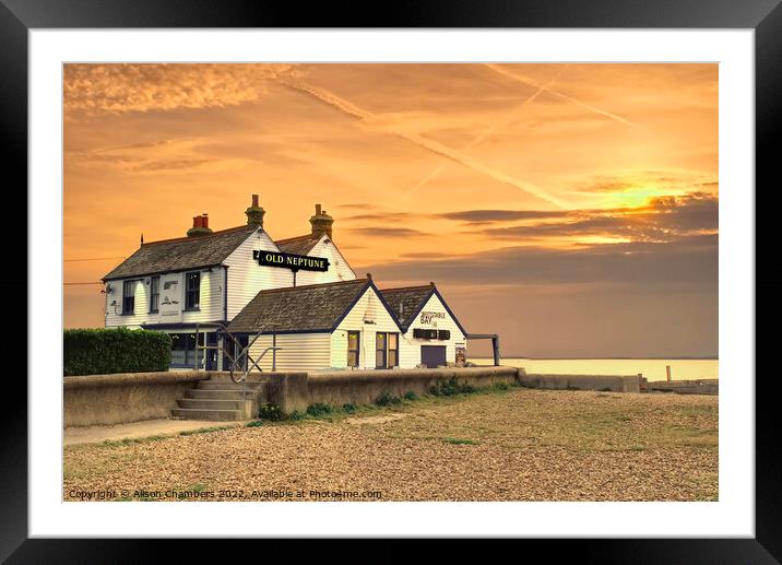 Old Neptune  Whitstable  Framed Mounted Print by Alison Chambers