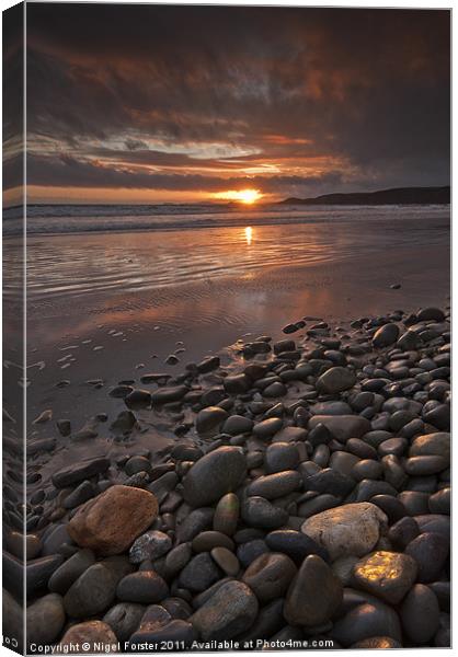 'Pebbles', Newgale Sands Canvas Print by Creative Photography Wales